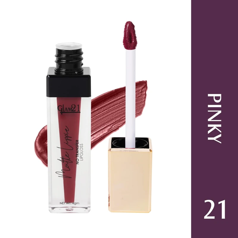 Glam21 Matte Lippie No Transfer Lip Gloss | Lightweight and comfortable| Creamy Matte Formula - 4 gm | Pinky-21 thumbnail 2
