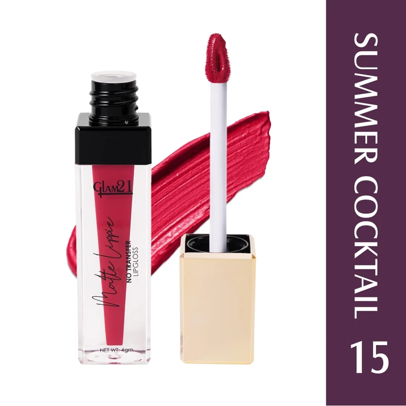 Glam21 Matte Lippie No Transfer Lip Gloss | Lightweight and comfortable| Creamy Matte Formula - 4 gm | Summer Cocktail-15 thumbnail 2