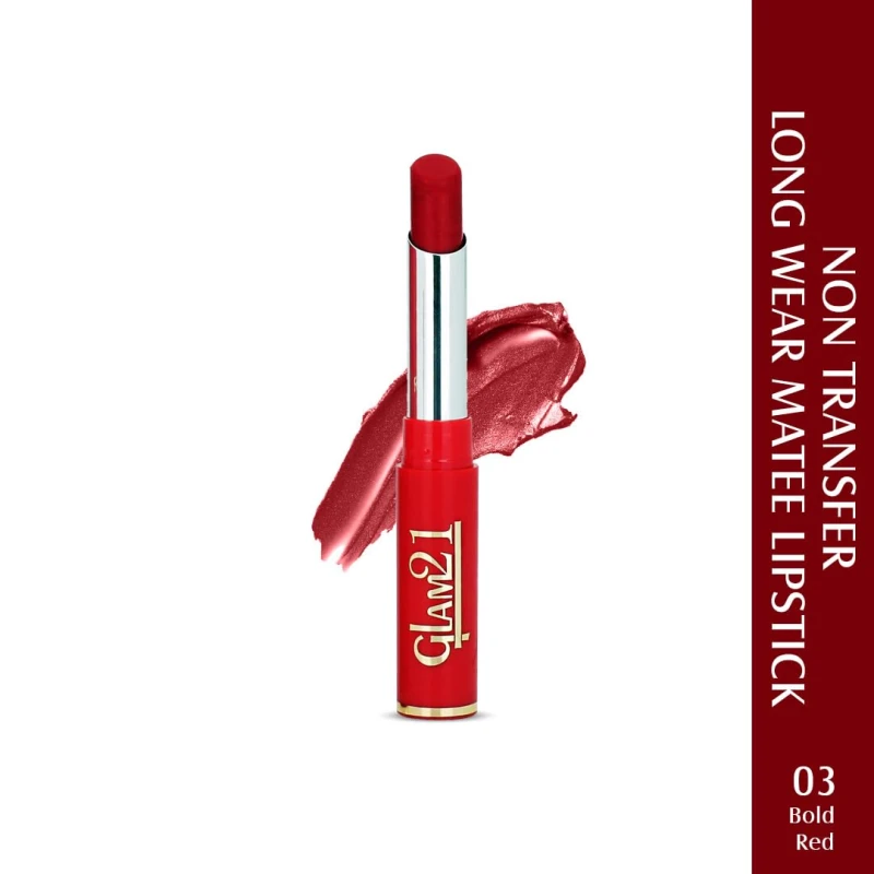 Glam21 Matte Pro Ink Non Transfer Lipstick | Long Lasting | Ultra Pigmented | 03 Bold Red thumbnail 2