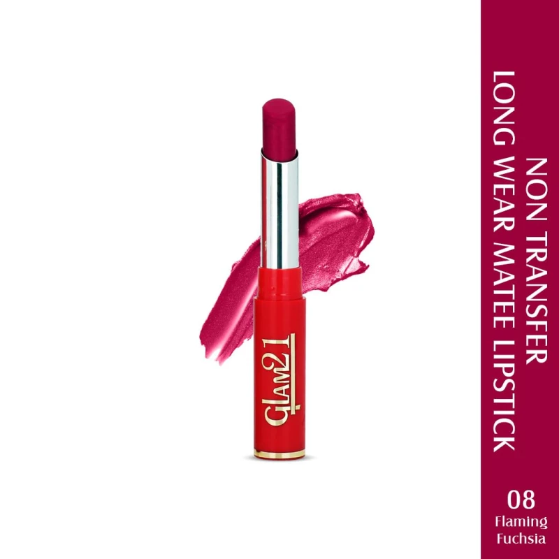 Glam21 Matte Pro Ink Non Transfer Lipstick | Long Lasting | Ultra Pigmented |08 Flaming Fuchsia thumbnail 2