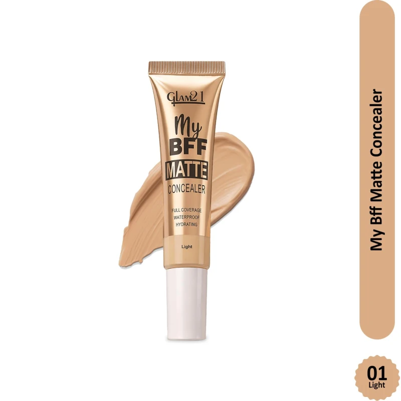 Glam21 My BFF Matte Concealer | Full Coverage, Waterproof &amp; Long Lasting | Lightweight Hydrating Formula | Matte Finish |Smooth Liquid Concealer |For All Skin Tones | 8gm- Shade-01 thumbnail 2