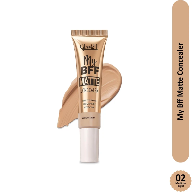 Glam21 My BFF Matte Concealer|Full Coverage, Waterproof, Hydrating |Lightweight, Long Wearing Formula For All Skin Tone Matte Finish -8gm-Medium Light thumbnail 2