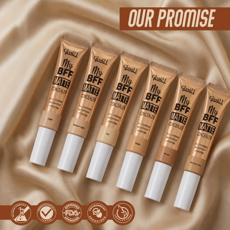 Glam21 My BFF Matte Concealer|Full Coverage, Waterproof, Hydrating |Lightweight, Long Wearing Formula For All Skin Tone Matte Finish -8gm-Medium Light thumbnail 8