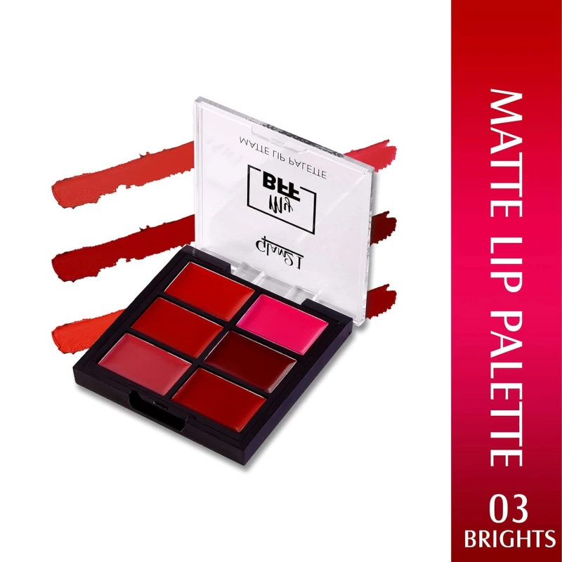 Glam21 My BFF Matte Lip Palette | 6 Lipstick Colors | Travel Friendly Lip Palette | Creamy Matte Finish - 9 Gm | Brights-03 - Thumbnail 2