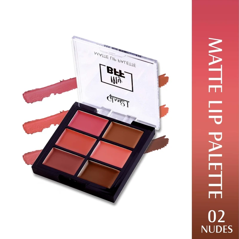 Glam21 My BFF Matte Lip Palette | 6 Lipstick Colors | Travel Friendly Lip Palette | Creamy Matte Finish - 9 Gm | Nudes-02 - Thumbnail 2
