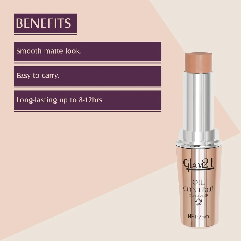 Glam21 Oil Control Concealer | Medium To Full Coverage| Matte Finish| Non-Sticky Texture | Longer Stay | For All Skin Types| 7 gm | Shade -02 thumbnail 3