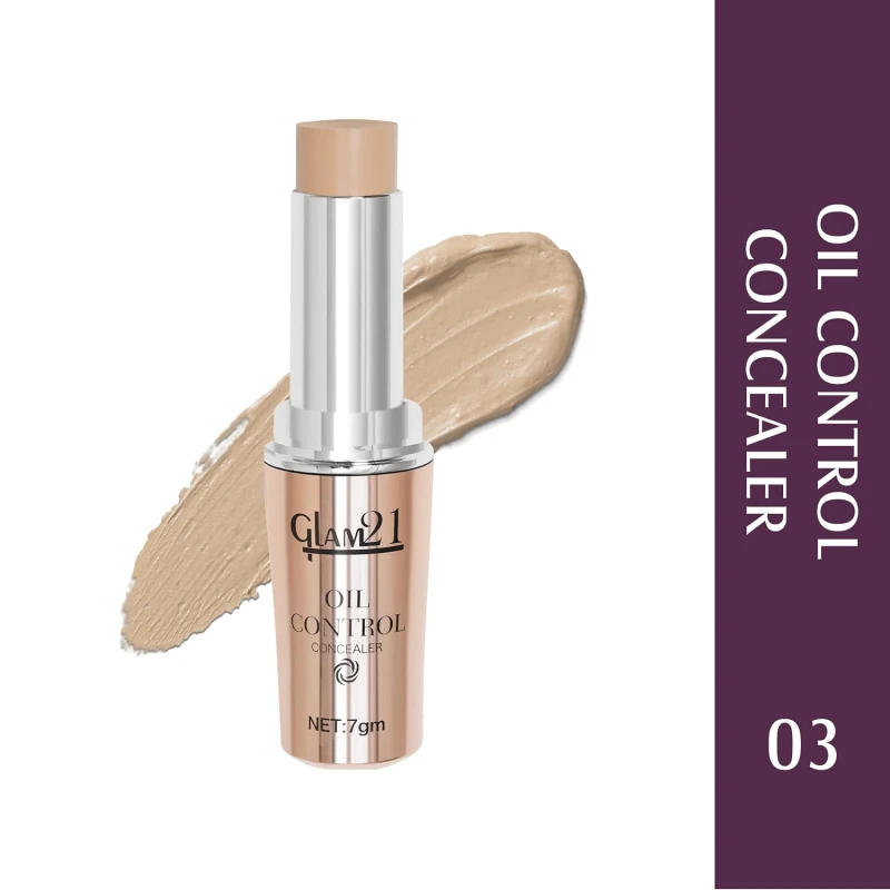Glam21 Oil Control Concealer | Medium To Full Coverage| Matte Finish| Non-Sticky Texture | Longer Stay | For All Skin Types| 7 gm | Shade -03 - Thumbnail 2