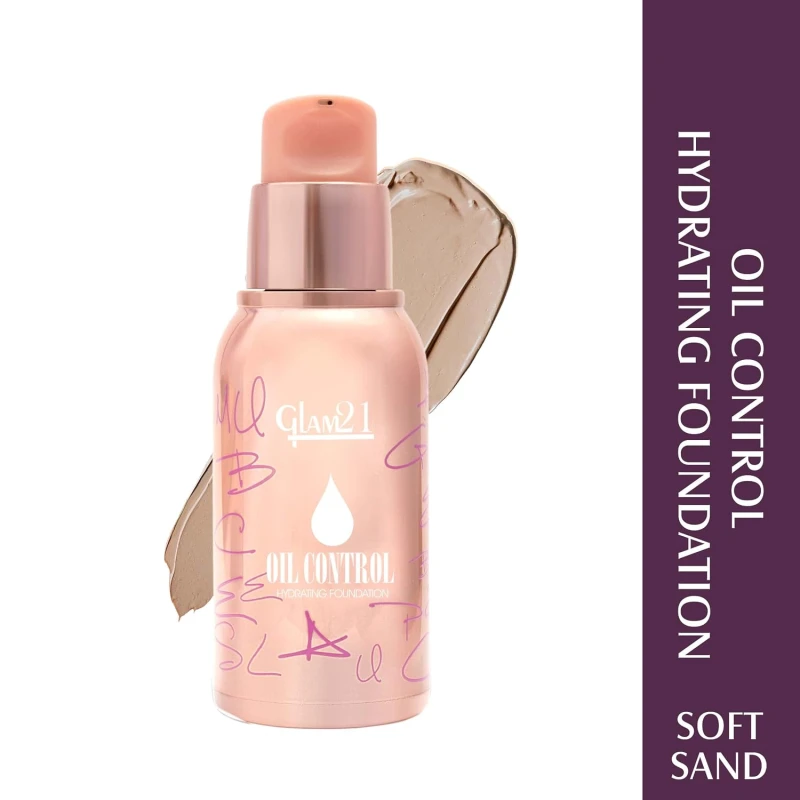 Glam21 Oil Control Hydrating Foundation to Matte Look- Highly Recommended for Oily Skin| Moisturized &amp; Minimizes Redness, Pores &amp; Cover-ups Skin Acne, Scars, Blemishes | 40gm, 01 thumbnail 2