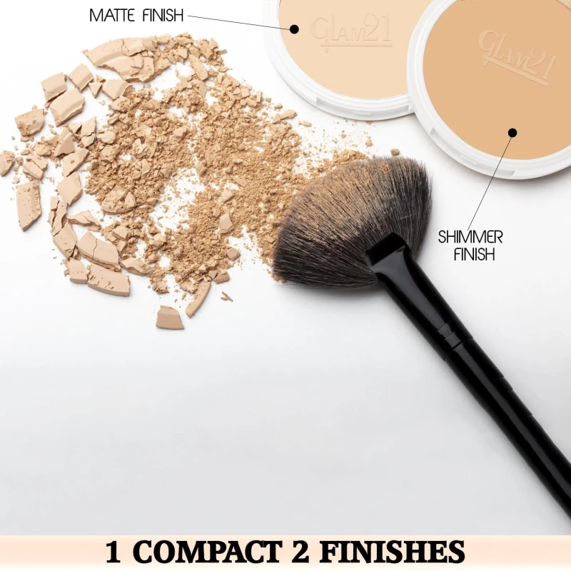 Glam21 Oil Control Sleek &amp; Soft 2-in-1 Compact Powder | Sweat &amp; Waterproof | Long-Lasting Matte Makeup | Enriched with Vitamins E &amp; C | Shine-Free Finish | 18gm, Vanila-01 - Thumbnail 6