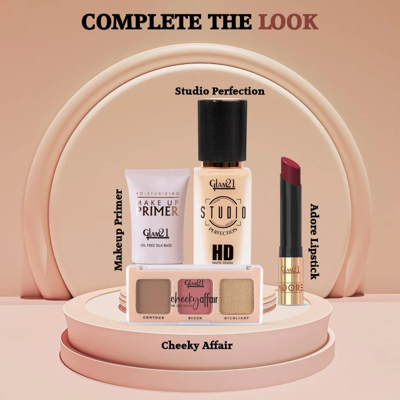 Glam21 Oil Control Sleek &amp; Soft 2-in-1 Compact Powder | Sweat &amp; Waterproof | Long-Lasting Matte Makeup | Enriched with Vitamins E &amp; C | Shine-Free Finish | 18gm, Vanila-01 - Thumbnail 7