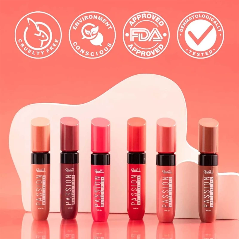 Glam21 Passion Matte Lip Ink | Upto 12-Hour Color Stay | Lightweight &amp; Comfortable | Non-Sticky And Non-Drying - 04 Melon Red,6gm thumbnail 4
