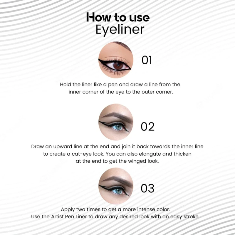 Glam21 Pen Eyeliner Long Lasting | Smudge Proof | Highly Pigmented |Artist Pen Eyeliner thumbnail 5