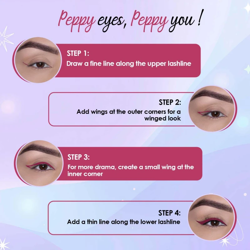 Glam21 Peppy Vibes Eyeliner |Matte Finish Stays up to 10 Hours |Smudge-Proof &amp; Water-Proof |Long Lasting Eyeliner | Precision application| Bloom Time-0.4g thumbnail 4