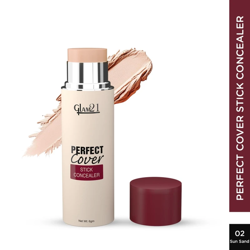 Glam21 Perfect cover stick concealer| Waterproof With Full Coverage |Easily Blendable Concealer | CreamyTexture | Matte Finish | Weightless and breathable Formula | Long Lasting| Sun Sand| 6gm thumbnail 2