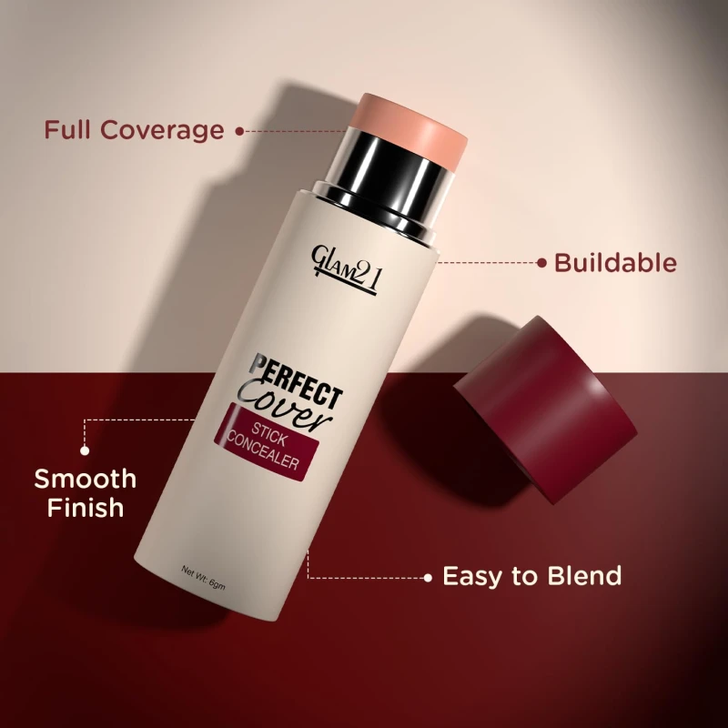 Glam21 Perfect cover stick concealer| Waterproof With Full Coverage |Easily Blendable Concealer | CreamyTexture | Matte Finish | Weightless and breathable Formula | Long Lasting|Sand Dune| 6gm thumbnail 3