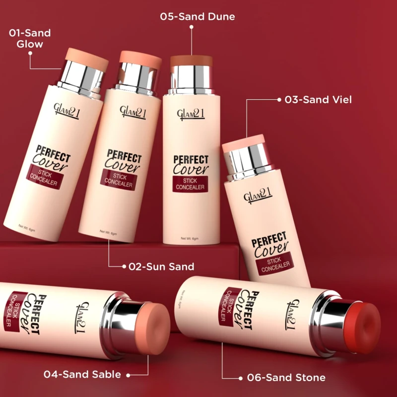 Glam21 Perfect cover stick concealer| Waterproof With Full Coverage |Easily Blendable Concealer | CreamyTexture | Matte Finish | Weightless and breathable Formula | Long Lasting|Sand Dune| 6gm thumbnail 4