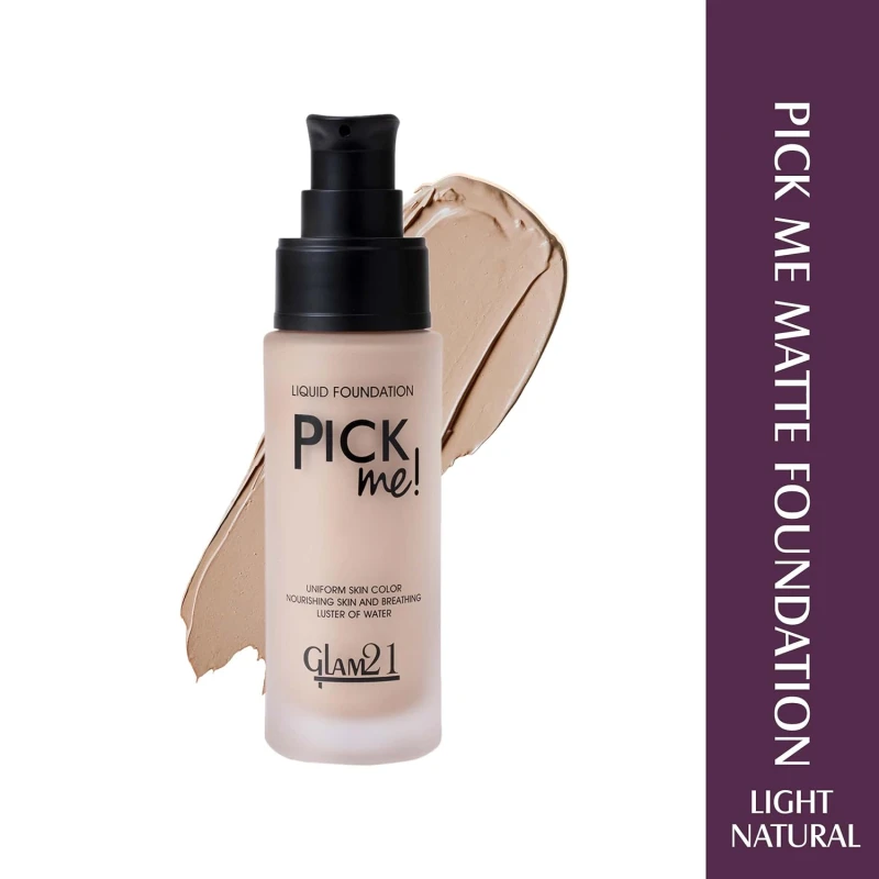 Glam21, Pick Me! Matte Foundation for Non-sticky Instant Spotless Glow with Long Day Matte Coverage | Increase Skin Breathability | F6514, Shade-01 thumbnail 2