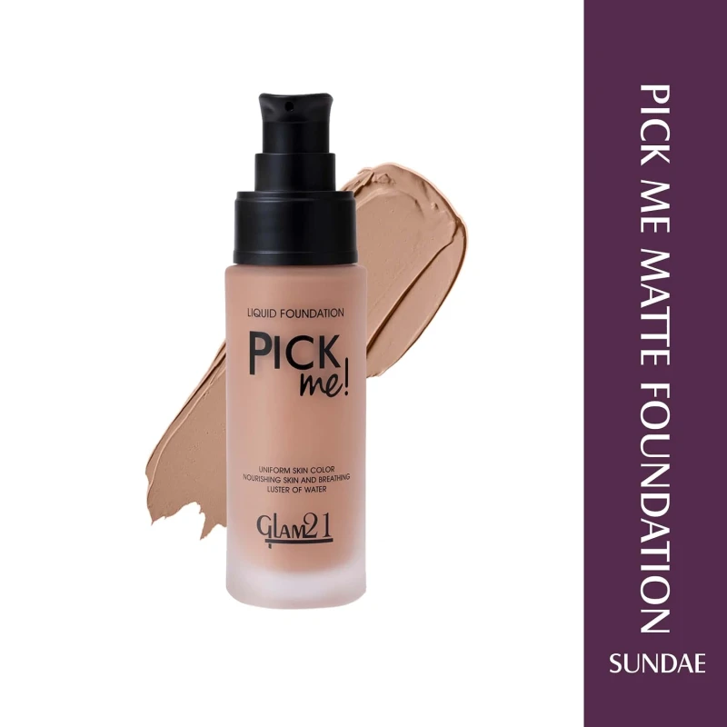 Glam21, Pick Me! Matte Foundation for Non-sticky Instant Spotless Glow with Long Day Matte Coverage | Increase Skin Breathability | F6514, Shade-04 thumbnail 2