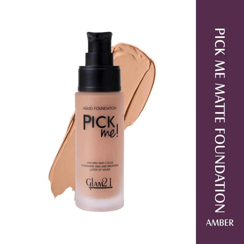Glam21, Pick Me! Matte Foundation for Non-sticky Instant Spotless Glow with Long Day Matte Coverage | Increase Skin Breathability | F6514, Shade-06 thumbnail 2