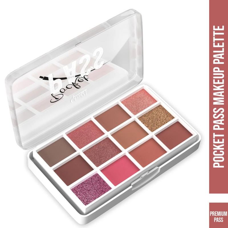 Glam21 Pocket Pass All-in-one Makeup Face Palette| Eyeshadows, Compact, Blush, Highlighter with Brushes| Highly Pigmented | Mix of Mattes &amp; Shimmers |Travel-Friendly |Premium Pass thumbnail 2