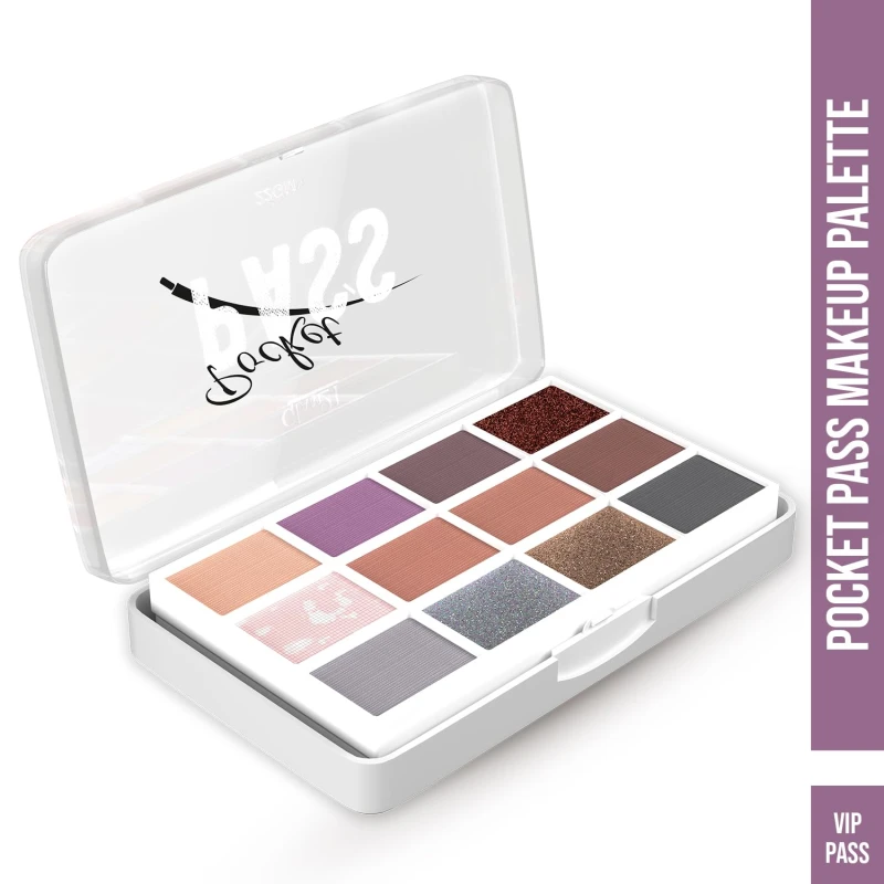 Glam21 Pocket Pass All-in-one Makeup Face Palette| Eyeshadows, Compact, Blush, Highlighter with Brushes| Highly Pigmented | Mix of Mattes &amp; Shimmers |Travel-Friendly |VIP Pass thumbnail 2