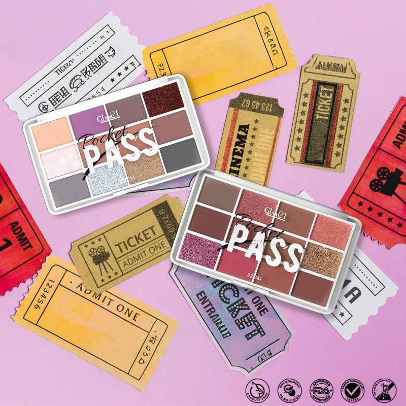 Glam21 Pocket Pass All-in-one Makeup Face Palette| Eyeshadows, Compact, Blush, Highlighter with Brushes| Highly Pigmented | Mix of Mattes &amp; Shimmers |Travel-Friendly |VIP Pass thumbnail 8
