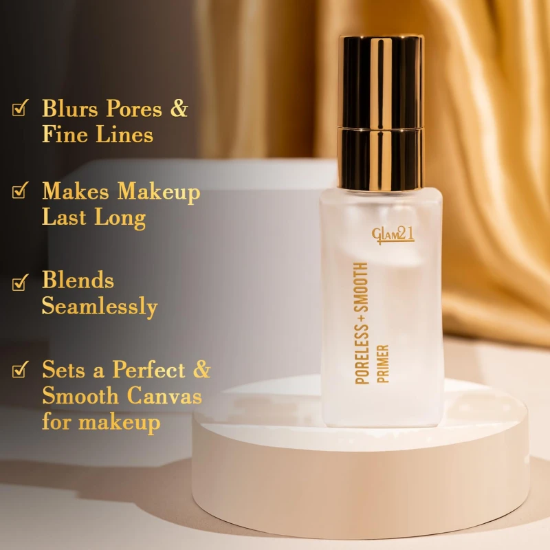 Glam21 Poreless &amp; Smooth Primer | Skin-Hydrating Poreless Primer With Natural Glow Finish For Face Makeup | Blends seamlessly | Lightweight texture| 30ml thumbnail 10
