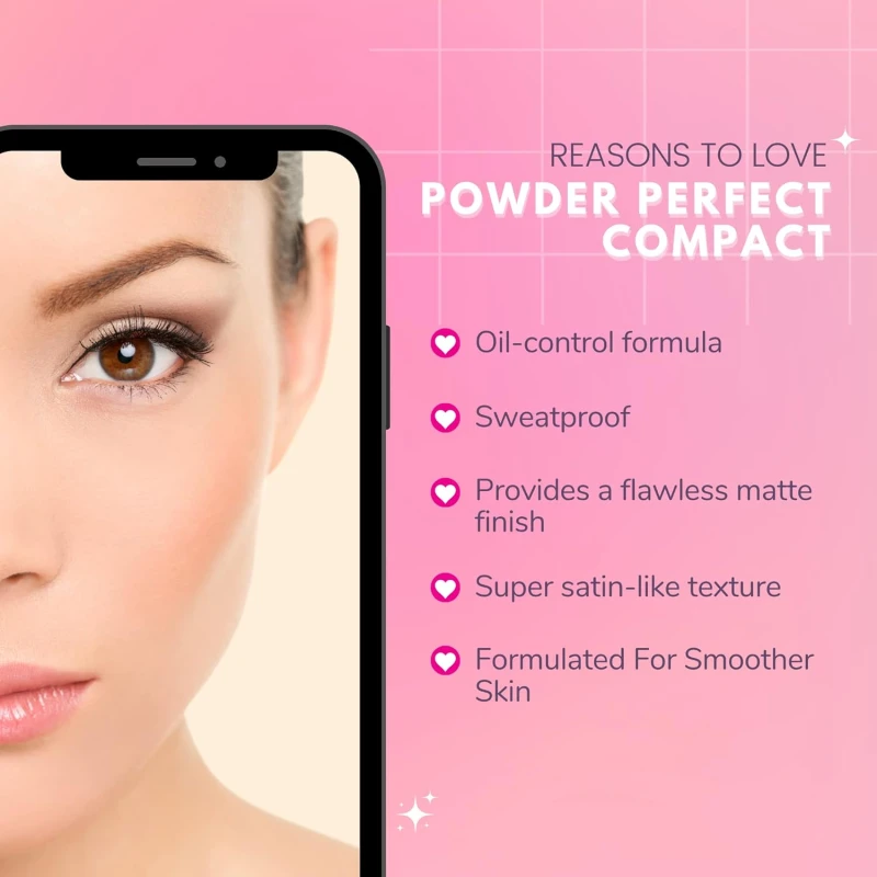 Glam21 Powder Perfect Complexion 2-in-1 Compact 24gm with Oil Control formula | Sweatproof | Flowy Matte Finish | Latte-03 thumbnail 4