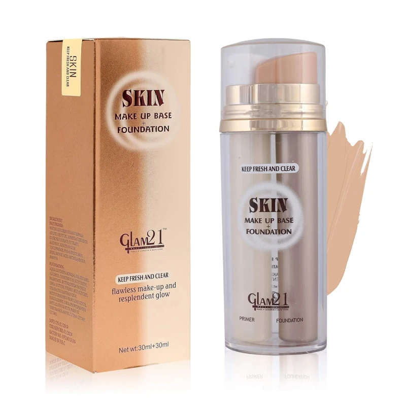 Glam21 Primer + Foundation For All Skin Tone| Oil Free Formula, Long Lasting, Pore Minimizer For Flawless Makeup|Honey-60ml thumbnail 2