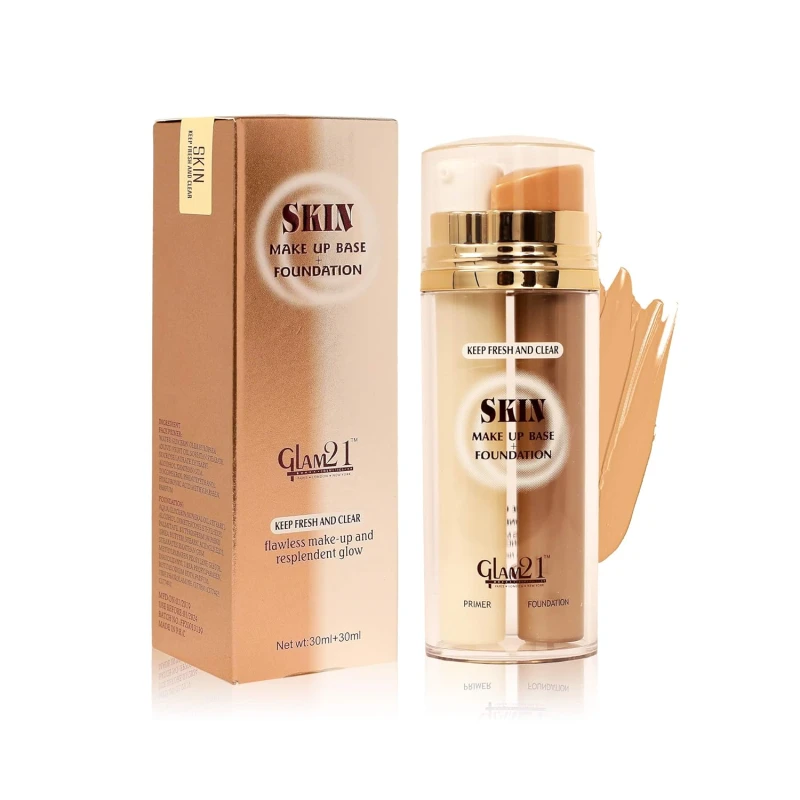 Glam21 Primer + Foundation For All Skin Tone| Oil Free Formula, Long Lasting, Pore Minimizer For Flawless Makeup|Ivory-60ml thumbnail 2
