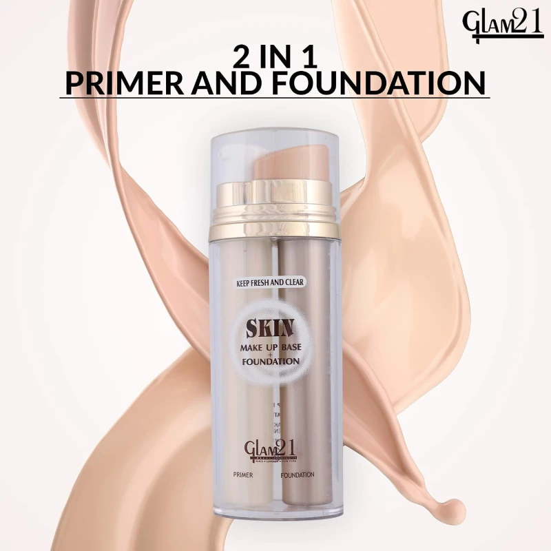 Glam21 Primer + Foundation For All Skin Tone| Oil Free Formula, Long Lasting, Pore Minimizer For Flawless Makeup|Rose Ivory-60ml thumbnail 2