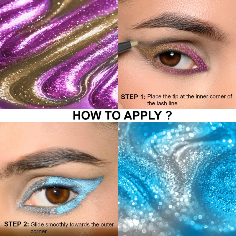 Glam21 Prismatic 5D Eyeliner| Waterproof|Smudge proof|Long lasting eyeliner with easy application|Creamy Formula|Multichrome Effect Bold Color Payoff | 03-Starlight thumbnail 4