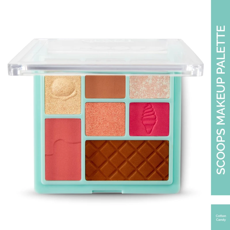 Glam21 Scoop Makeup Palette | Face Palette With Eyeshadow, Blusher, Contour and Highlighter | Mix of Mattes &amp; Shimmers | Highly Pigmented | Travel-Friendly | All-in-One Kit |Cotton Candy|15gm - Thumbnail 2