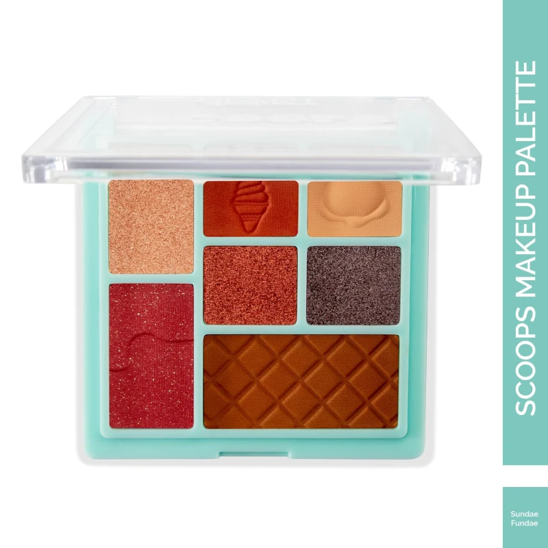 Glam21 Scoop Makeup Palette | Face Palette With Eyeshadow, Blusher, Contour and Highlighter | Mix of Mattes &amp; Shimmers | Highly Pigmented | Travel-Friendly | All-in-One Kit | Sundae Fundae|15gm - Thumbnail 2