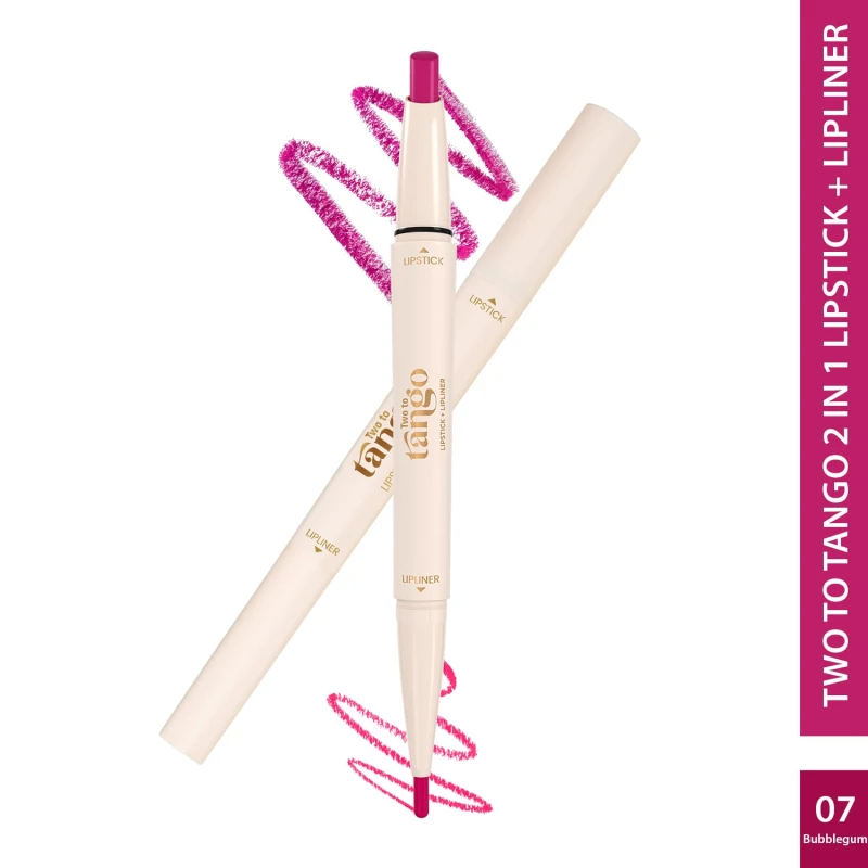 Glam21 Two To Tango Lip Liner + Lipstick Duo |Non-Transfer |16hrs Long Stay | Creamy Matte Finish| Super-glide formula | Non-drying |For Sensational lip look, Bubblegum-07 - Thumbnail 2