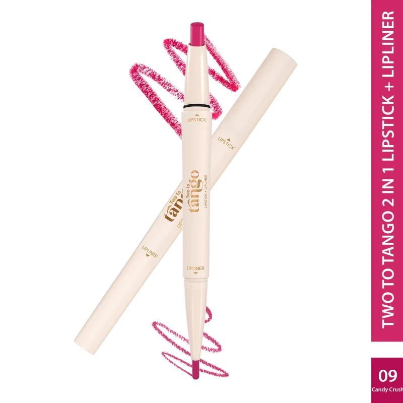 Glam21 Two To Tango Lip Liner + Lipstick Duo |Non-Transfer |16hrs Long Stay | Creamy Matte Finish| Super-glide formula | Non-drying |For Sensational lip look, Candy Crush-09 thumbnail 2