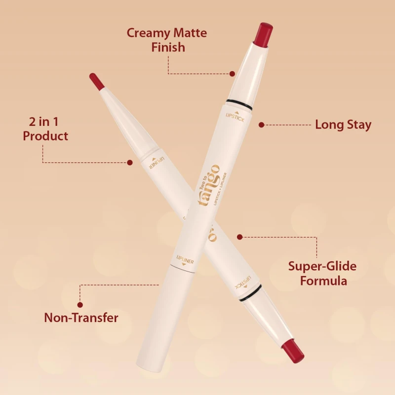 Glam21 Two To Tango Lip Liner + Lipstick Duo |Non-Transfer |16hrs Long Stay | Creamy Matte Finish| Super-glide formula | Non-drying |For Sensational lip look, Candy Crush-09 thumbnail 3