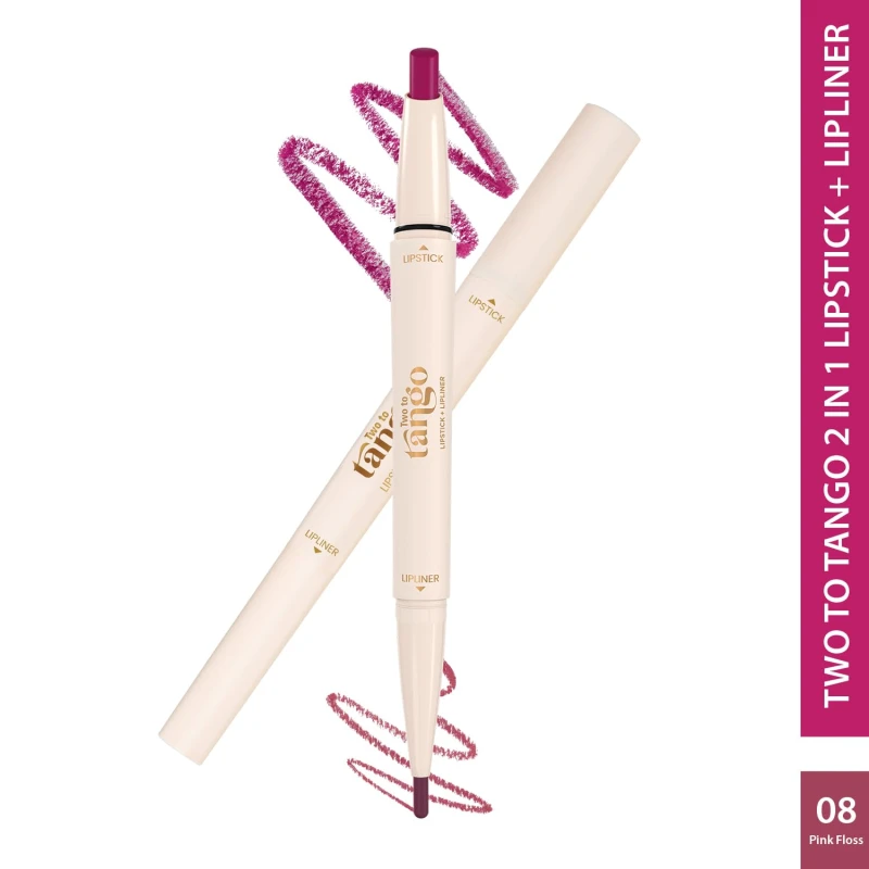 Glam21 Two To Tango Lip Liner + Lipstick Duo |Non-Transfer |16hrs Long Stay | Creamy Matte Finish| Super-glide formula | Non-drying |For Sensational lip look, Pink Floss-08 thumbnail 2