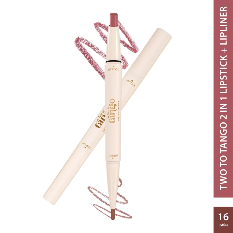 Glam21 Two To Tango Lip Liner + Lipstick Duo |Non-Transfer | 16hrs Long Stay | Creamy Matte Finish| Super-glide formula | Non-drying |For Sensational lip look, Toffee-16 - Thumbnail 2