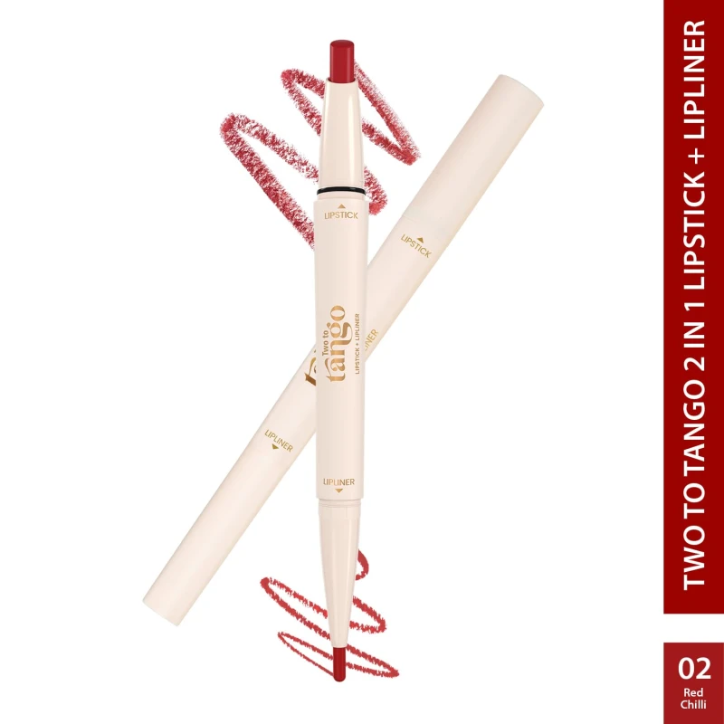 Glam21 Two To Tango Lip Liner + Lipstick Duo |Non-Transfer |Long Stay | Creamy Matte Finish| Super-glide formula | Non-drying |For Sensational lip look, Red Chilli-02 thumbnail 2