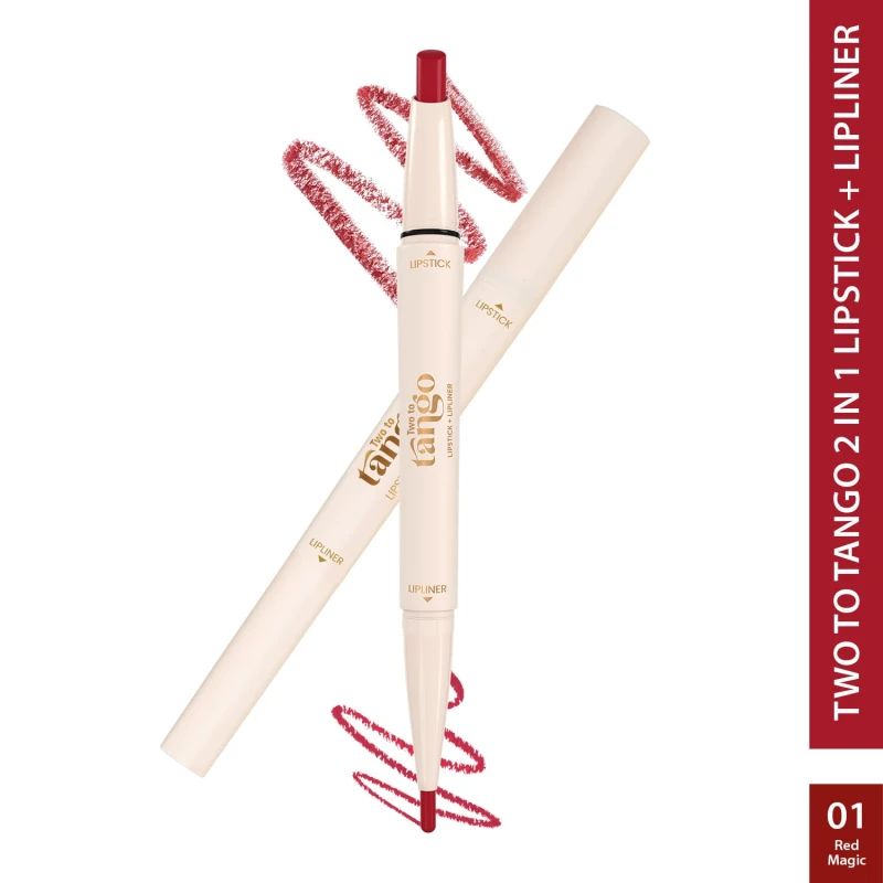 Glam21 Two To Tango Lip Liner + Lipstick Duo |Non-Transfer |Long Stay | Creamy Matte Finish| Super-glide formula | Non-drying |For Sensational lip look, Red Magic-01 thumbnail 2