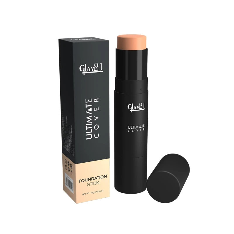 Glam21 Ultimate Cover Foundation Stick | Face Foundation Stick with In-Built Brush | WaterProof, Long Lasting Formula &amp; Natural Matte Finish | For All Skin Tone | 8Gm| 05-Rich Toffee - Thumbnail 7