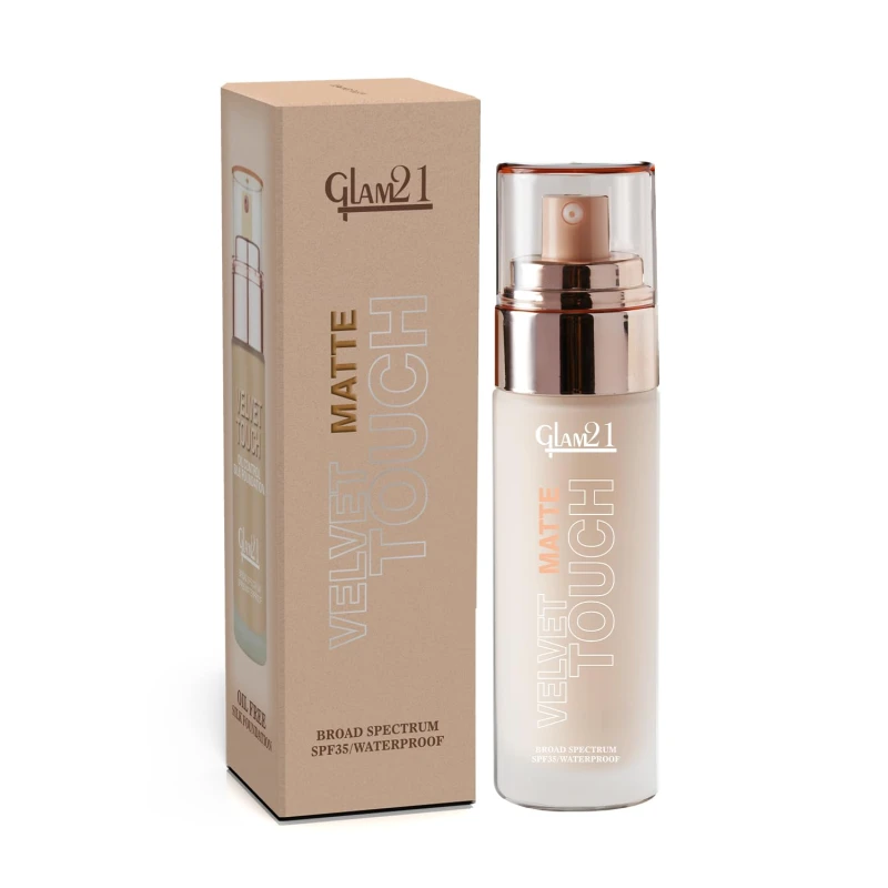 Glam21 Velvet Touch Oil Control Silk Foundation|Waterproof, High Coverage, Velvet Matte Finish,Ultimate Full coverage, Lightweight and Breathable,SPF 35 Long Lasting|Almond-50gm thumbnail 8
