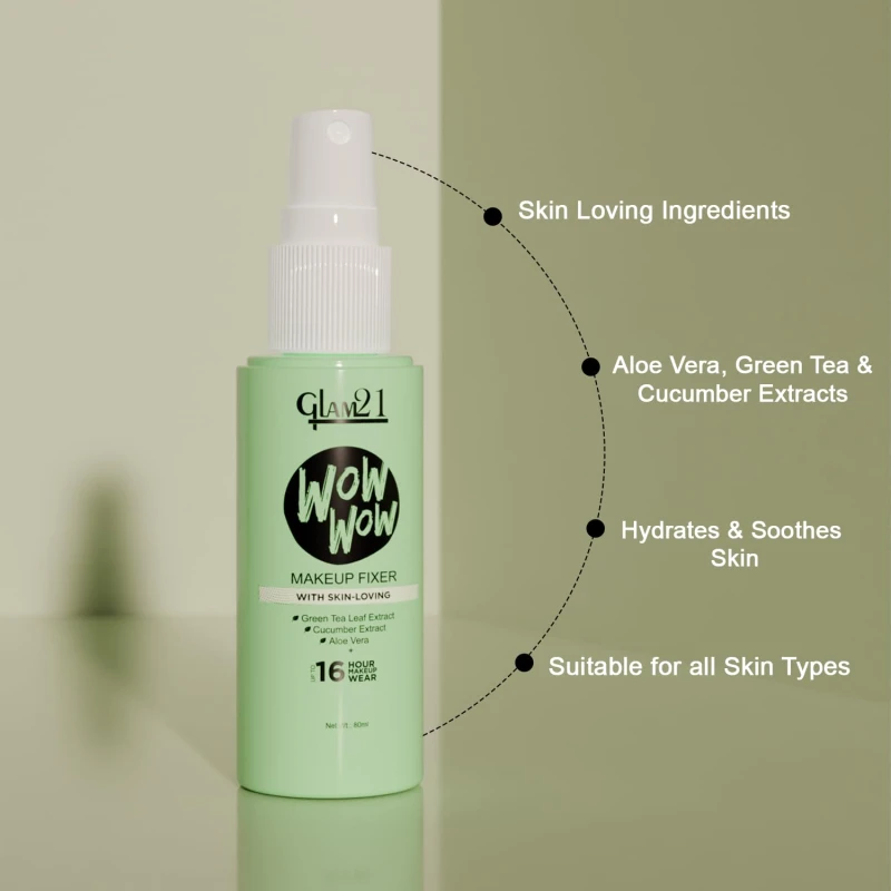 Glam21 Wow Matte Fix Setting Spray for Face Makeup | Lightweighted | 16-hour makeup lock |Hydrates and soothes skin| Long Lasting Makeup Fixer Spray for All Skin Types thumbnail 3