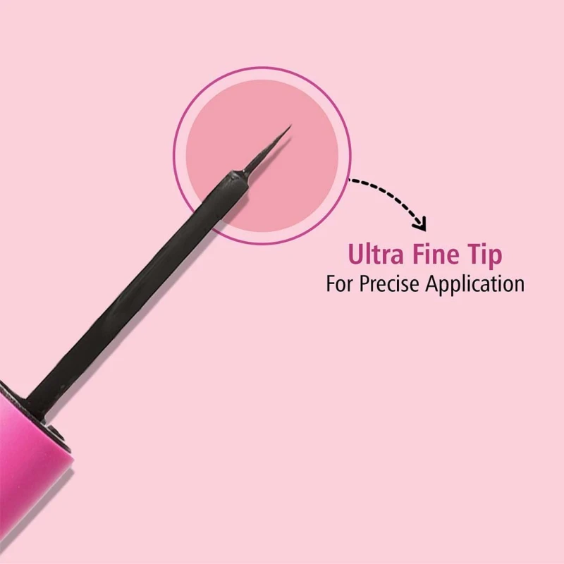 Glam21 Xtreme Black Eyeliner | Intense Matte Finish | Smudge-Proof &amp; Water-Resistant | 12-Hour Long Stay | Quick-Drying Fine Tip Liquid Eyeliner | Precise Eye Definition | 4ml thumbnail 4