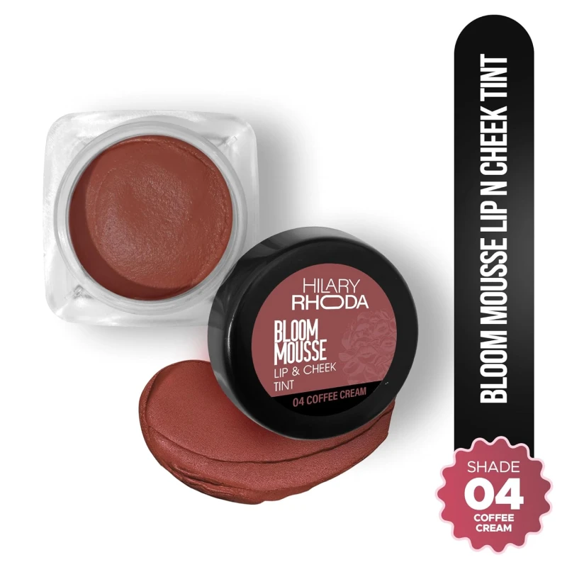 Hilary Rhoda Bloom Mousse Lip N Cheek Tint | Waterproof &amp; Smudge-Proof | 12-Hour Stay | Non-Drying Formula | Mousse Texture | Matte Finish - 6g (Coffee Cream - Shade 04) thumbnail 2