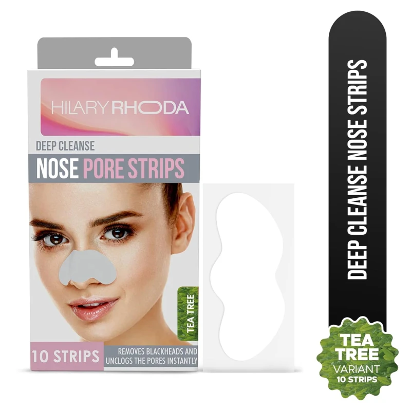 Hilary Rhoda Deep Cleanse Nose Strips | Instant Removal | Removes Blackheads | Removes Whiteheads | Deep Cleanses Skin &amp; Removes Dirt &amp; Oil | Formulated with Natural Extracts | 10 Strips (Tea Tree - Shade 03) thumbnail 2