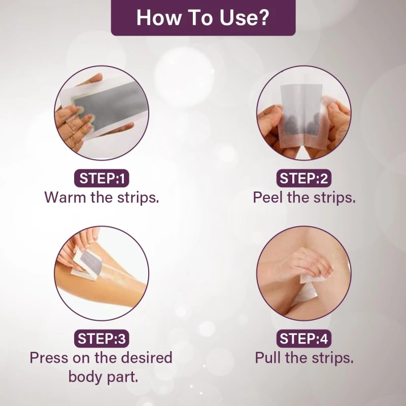 Hilary Rhoda Easy To Use Wax Strips | Gel Wax Hair Removal | Full Body Wax Strips for Arms,Legs &amp; Body | Salon Like Results at Home Wax Strips | With 2 Finish Wipes | 20 Strips (Charcoal - Shade 01) thumbnail 6