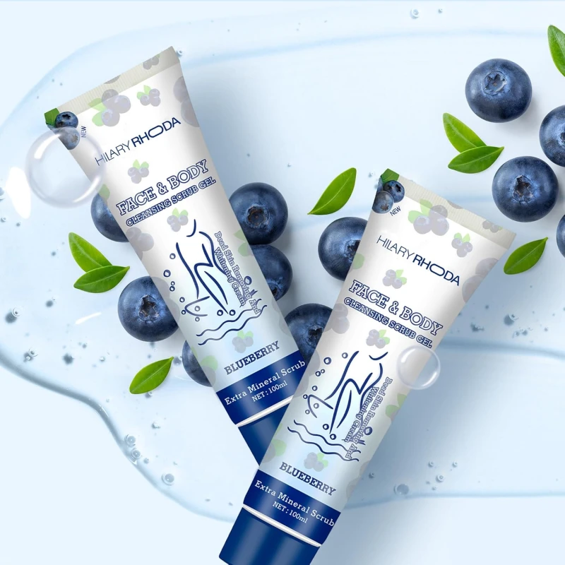 Hilary Rhoda Face &amp; Body Cleansing Scrub Gel | Dead Skin Removing Cleansing Scrub Gel | Gently Exfoliates Skin Cells | Removes Dirt &amp; Oil | 100ml (Blueberry -Shade 01) - Thumbnail 6