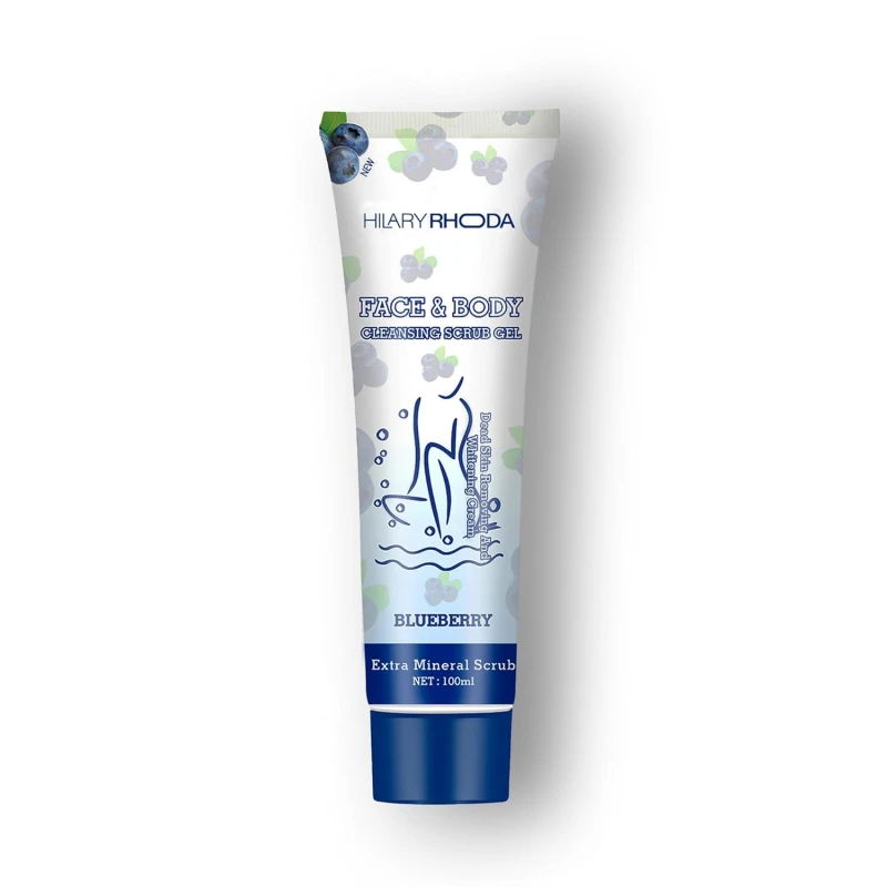 Hilary Rhoda Face &amp; Body Cleansing Scrub Gel | Dead Skin Removing Cleansing Scrub Gel | Gently Exfoliates Skin Cells | Removes Dirt &amp; Oil | 100ml (Blueberry -Shade 01) - Thumbnail 8